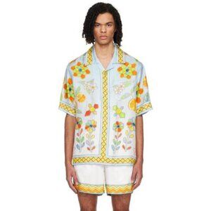 Casablanca “Yoruba Flowers” Silk Twill Shirt – Orange – Men’s L